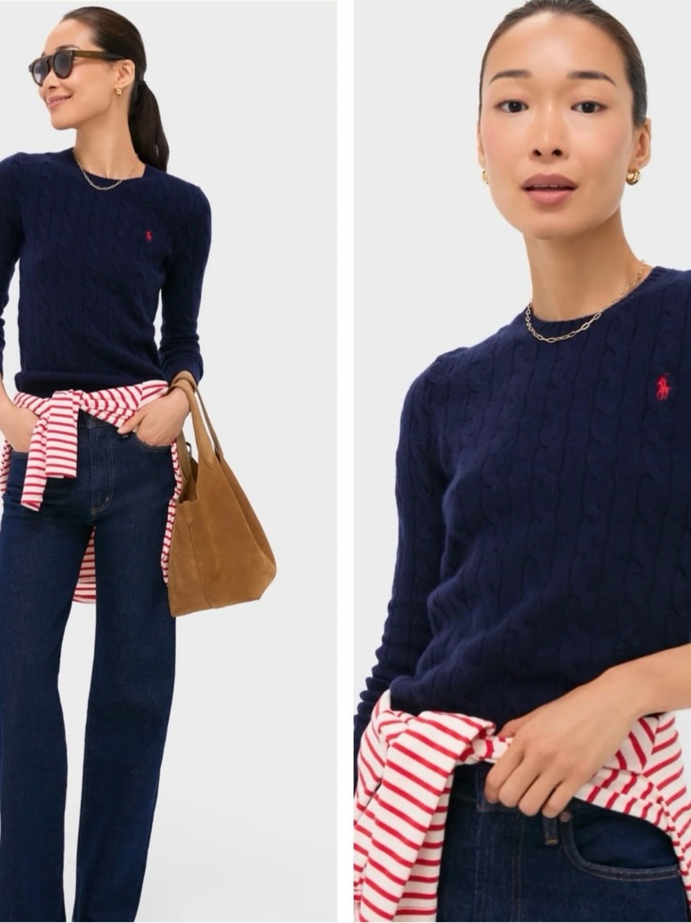 POLO RALPH LAUREN Navy Wool/ Cashmere Blend Juliana Longsleeve Pullover Sweater